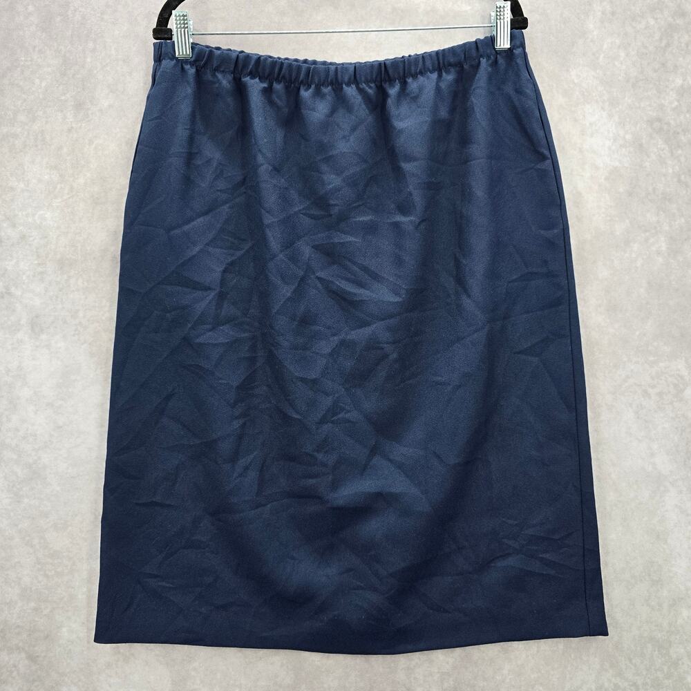 Navy Blue Executive Knee Length Pencil Skirt Plus 14